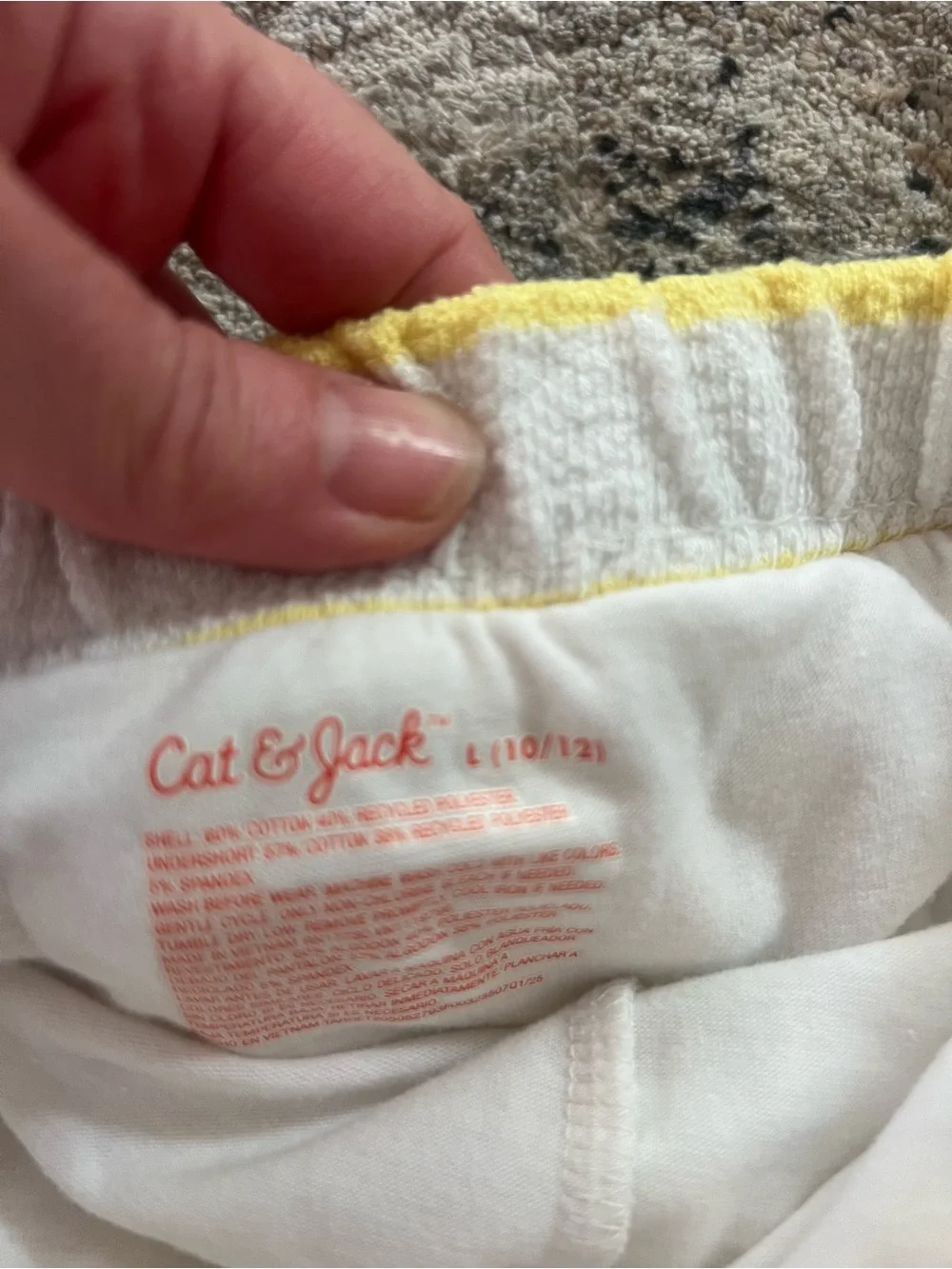 Cat & Jack Yellow and White Striped Terry Skort with Front Pockets